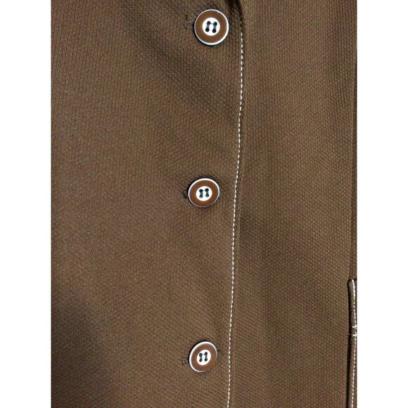 Vintage Cos Cob Brown Womens Blazer Style Top Size 13/14 Button-Up 100% Polyeste - Picture 3 of 9